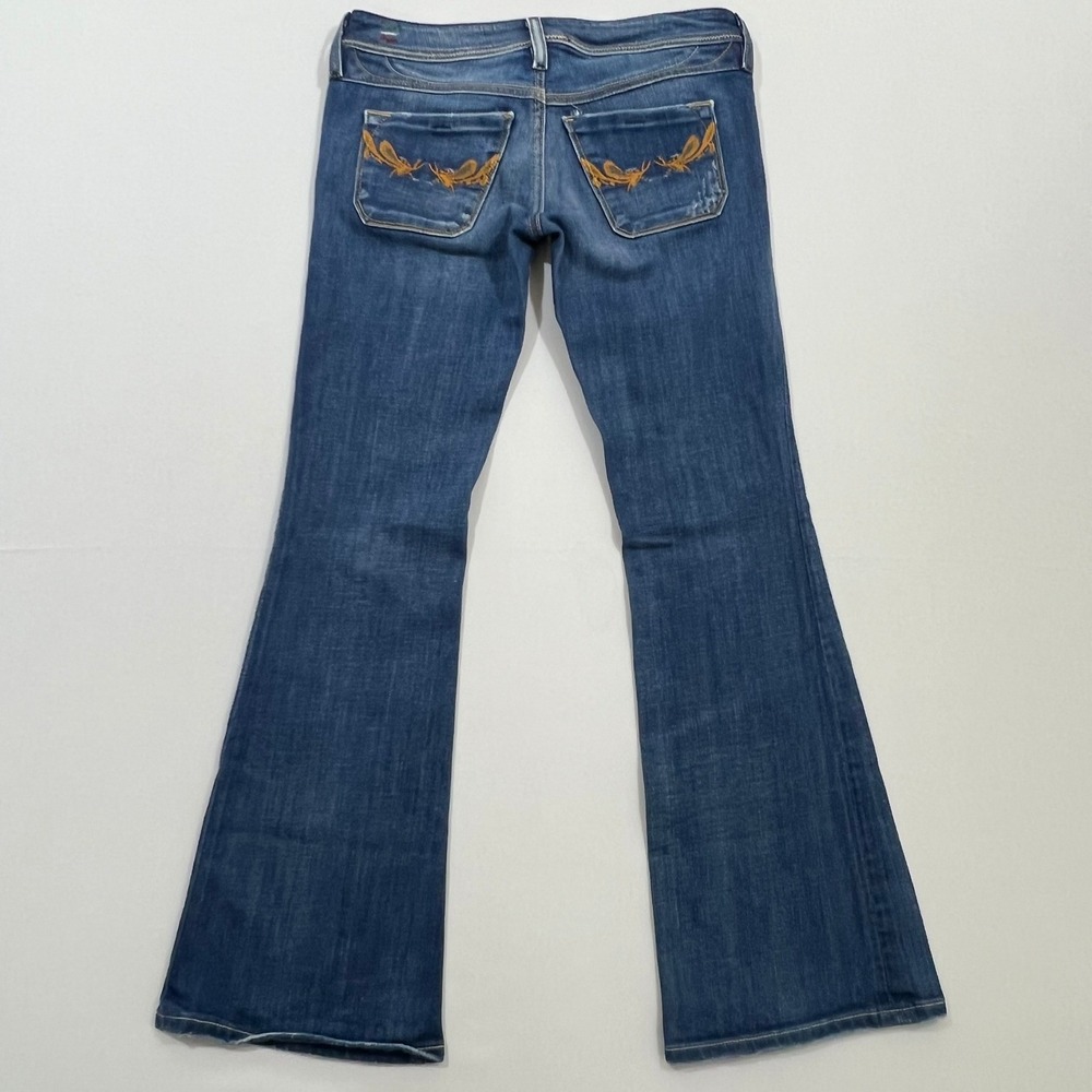Diesel Lowky B.C. Bootcut Jeans Low Rise Embroidered Blue Womens Size 27 Fits 30 - Picture 3 of 16